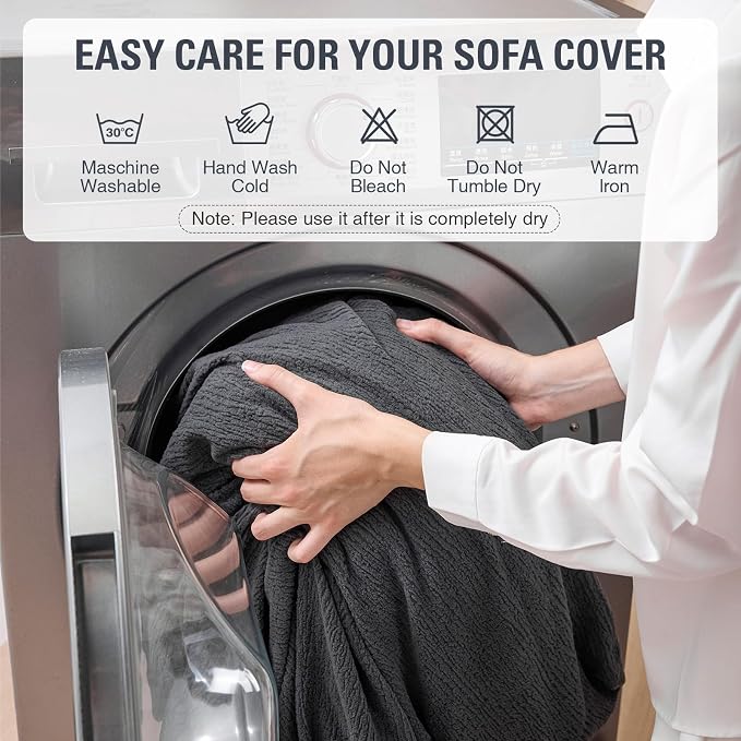 Sectional Couch Covers Stretch Cushion Covers Washable Wear-Resistant Universal Sofa Slipcovers Furniture Protector Separate Seat Chaise Couch Cover (Dark Grey, 2 PC Armrest Covers) - Image 7