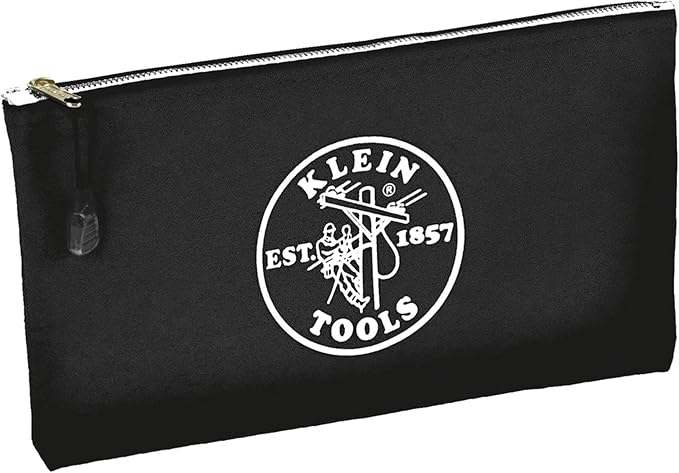 Klein Tools 5141 Zipper Tool Bag, Tool Pouch, Bank Deposit Canvas Utility Bag, 12.5 x 7-Inch, Brown/Black/Gray/Red 4-Pack - Image 10