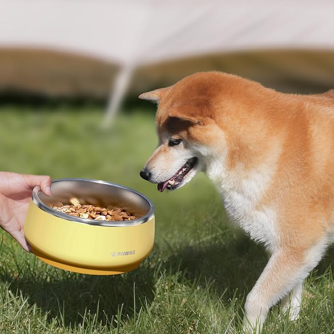 Pawaii Dog Bowl,34 oz Stainless Steel Food and Water Bowl,ID Tag,1 Pack | Double-Wall Design,Non-Slip Rubber Base,Dishwasher Safe,Smooth Open Design, Not a Slow Feeder,Easy-Rinse Interior - Image 9
