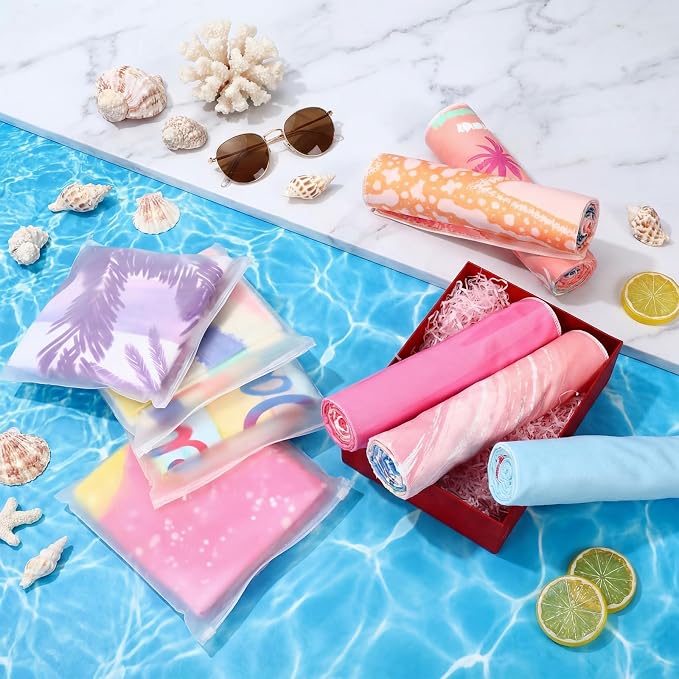 Newwiee 20 Pack Oversized Beach Towels Bulk 59" x 28" Soft Microfiber Sand Free Towels Absorbent Lightweight Quick Dry Assorted Vibrant Patterns for Hawaii Pool Travel Bath Outdoor Camping - Image 7