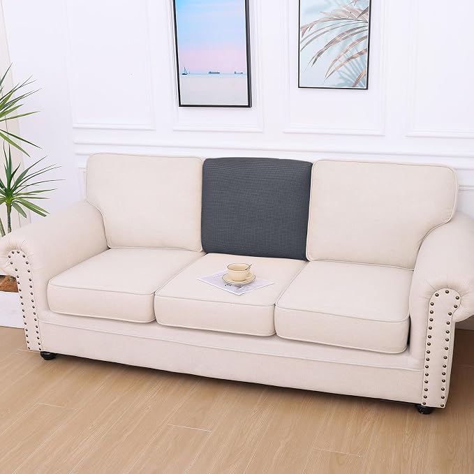 hyha Waterproof Couch Cushion Covers for Pets, Non Slip Sofa Seat Cover | Stretch Jacquard Fabric, Elastic Bottom, Non Slip Fit, Waterproof Protection, Pet Hair Protection (1 Piece for Backrest M) - Image 7