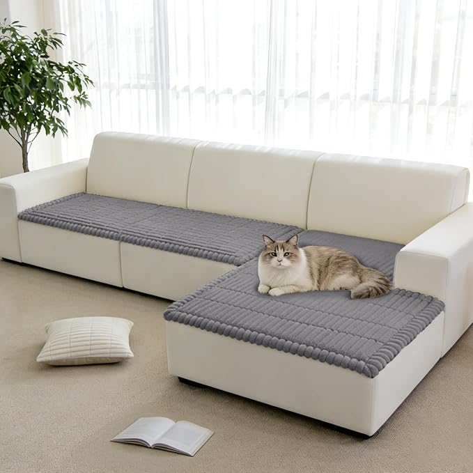 Fuzzy Pet Couch Covers for Dogs Washable, Thick Couch Covers for 3 Cushion Sofa Pet Friendly, Non Slip Plush Dog Couch Cover for for Sectional, Loveseat (Charcoal Gray, 27.6" x 83") - Image 7