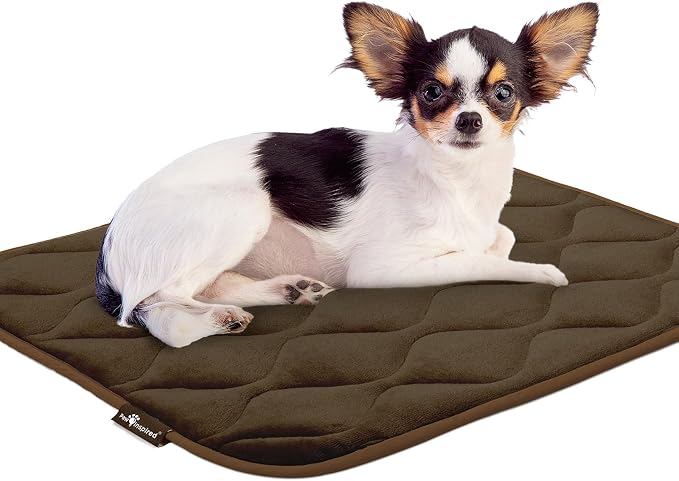 Paw Inspired Washable Padded Crate Mats for Dogs | 23" x 17" Pad, Fits 24-inch Kennels | Leakproof, Waterproof Bottom, Plush Pet Beds (Dark Brown) - Image 7