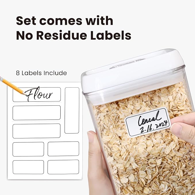 Felli Flip Tite Food Storage Container 5" LARGE Size Airtight Lid Lock Top, Stackable Kitchen Canister for Space Saving, Pantry Fridge Cupboard Organizer, Spice Seasoning Pet Treats Snack (1.1 qt) - Image 9