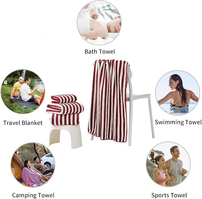 18-Piece Microfiber Bath Towels Set - 6 Bath Sheet, 6 Hand Towels, 6 Washcloths, Soft, Highly Absorbent Bathroom Towel, Quick Dry & Less Lint Shower towel for Bathroom, Hotel, Spa, Dorm-Burgundy - Image 8