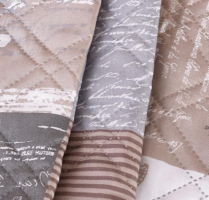 Brilliant Sunshine Latte Grey Paris & Toile Couch Cover, 78" seat | Non Slip Sofa Cover, Patchwork Design, Quilted Furniture Protector, Extra Large Washable Slipcover for Pets, Dogs & Cats - Image 7