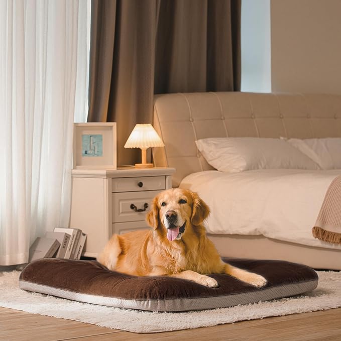 Magic Dog Super Soft Extra Large Dog Bed, 47 Inches Orthopedic Foam Dog Beds for XL Dogs, Jumbo Pet Bed with Anti Slip Bottom, Dog Sleeping Mattress with Removable and Washable Cover, Dark Brown - Image 9