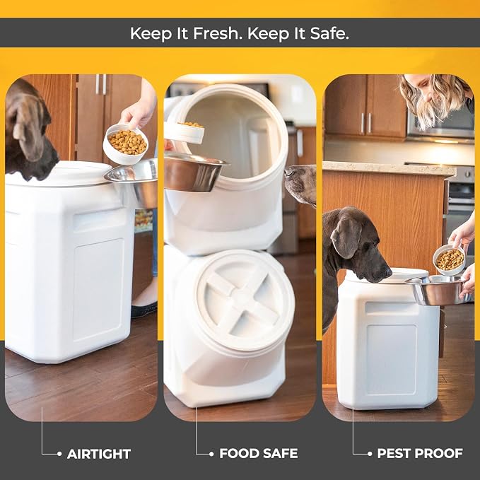 Vittles Vault Traditional Pet Food Storage Container For Dog Kibbles/Bird Seed/Oatmeal/Rice/Flour/Cereal, BPA Free Plastic, Sealed Airtight For Cat Food, Up To 35 lb, Made in USA, With Scoop, Gray - Image 16