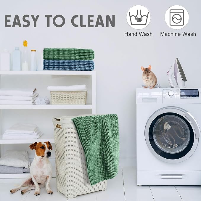 Amylove 4 Pcs Guinea Pig Cage Liner 16 x 24 Inch Washable Chenille Pee Pads Pet Dog Cat Bedding Training Mat Reusable for Small Animals Puppy Bunny Hamster Chinchilla - Image 6