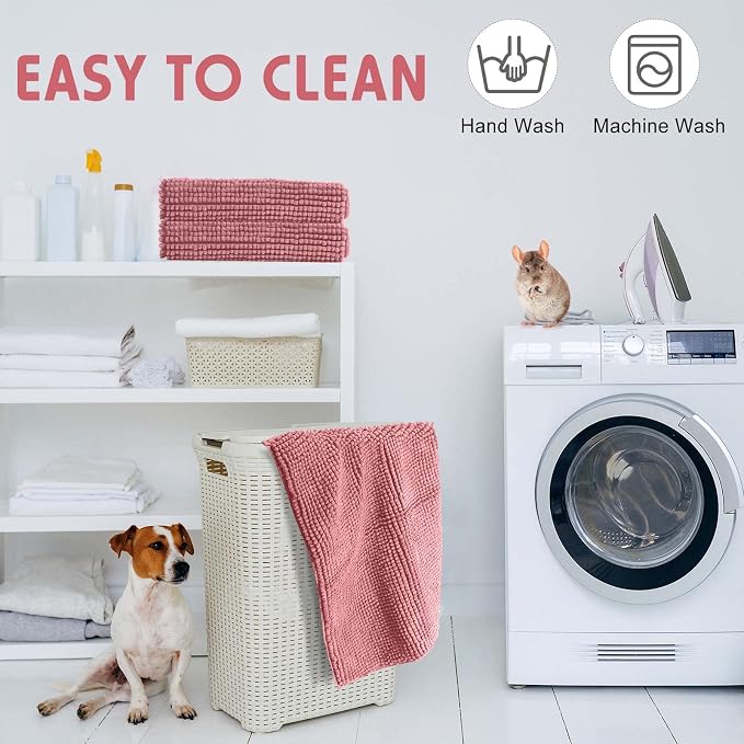 Amylove 4 Pcs Guinea Pig Cage Liner 16 x 24 Inch Washable Chenille Pee Pads Pet Dog Cat Bedding Training Mat Reusable for Small Animals Puppy Bunny Hamster Chinchilla - Image 6