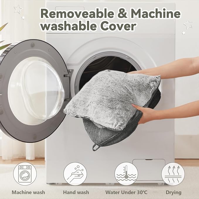 WINDRACING Cat Bed Cave-Cat Beds for Indoor Cats,Kittens and Large Pets,Foldable and Washable with Removable Cushioned and Anti Slip Bottom(Large,Grey) - Image 6