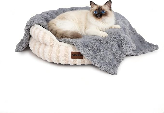Dog Blankets Washable Pet Blanket - Fluffy Fuzzy Cat Puppy Blanket with Premium 300GSM 3D Fleece Bubble for Pet Kitten Doggy, Grey, 25x35IN - Image 7