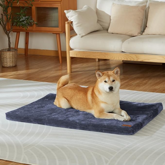 LIORCE Dog Crate Pad - Dog Bed Large Sized Dogs with Removable Washable Cover and Waterproof Lining - Memory Foam Pet Bed for Crate - Reversible Kennel Mat (Cool & Warm), 36-inch, Dark Grey - Image 9