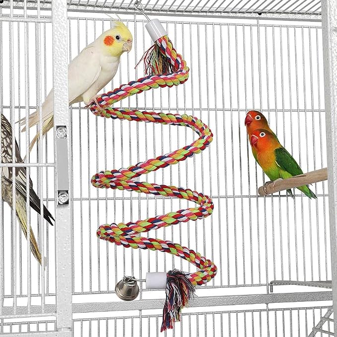 Yaheetech 69'' Extra Large Bird Cage Metal Parrot Cage w/Detachable Stand for Mid-Sized Parrots Cockatiels Conures Parakeets Lovebirds Budgie Finch, White - Image 9