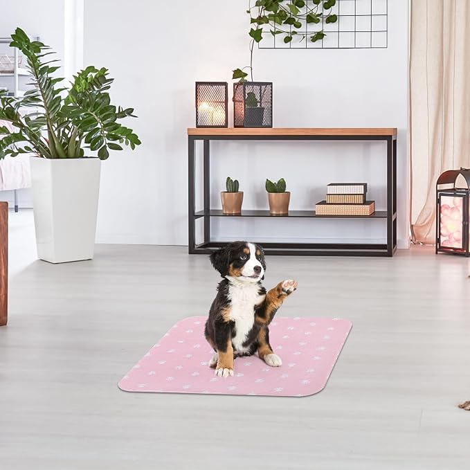 PUPTECK Washable Pee Pads for Dogs Dog Training Pads 2 Pack Pink 34x36 in | Reusable Puppy Potty Training Pads Whelping Mat Pet Food Feeding Mat Leakproof Fast Absorption Non-Slip for Couch, Crate - Image 9
