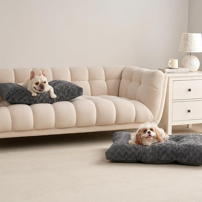 EHEYCIGA Washable XL Dog Bed for Crate 41x27 Inch, Kennel Pad for Extra Large Dogs Up to 65 lbs, Plush and Comfy Pet Sleeping Mat, Charcoal - Image 8