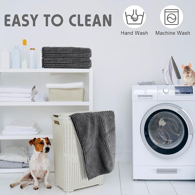Amylove 4 Pcs Guinea Pig Cage Liner 47 x 24 Inch Washable Chenille Pee Pads Pet Dog Cat Bedding Training Mat Reusable for Small Animals Puppy Bunny Hamster Chinchilla - Image 7