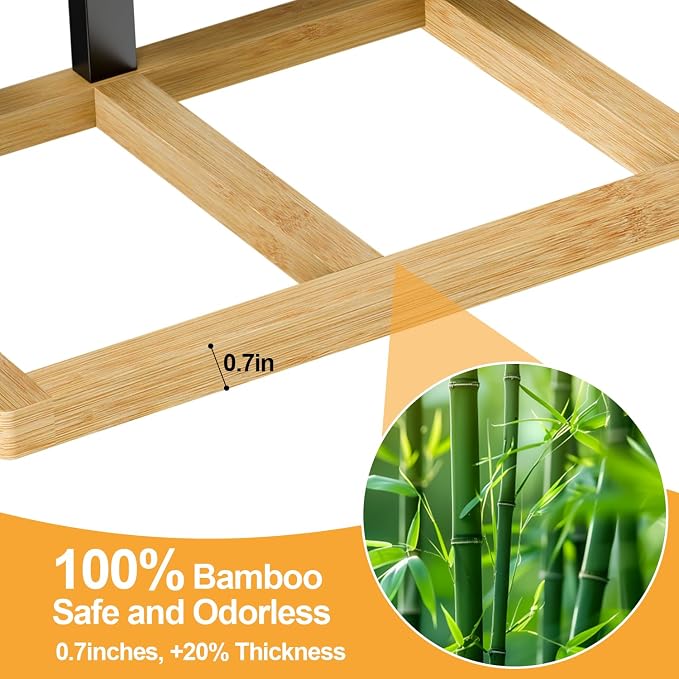 Elevated Dog Bowl,Bamboo Raised Dog Bowl,5-Height | Adjustable Dogs Food Bowls Stand,Dog Feeding Station with 3 Food and Water Bowls for Medium,Large Dogs - Image 8