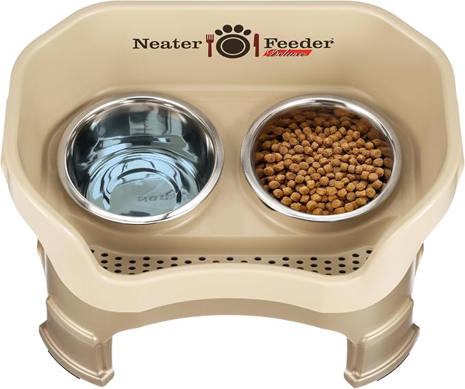 Neater Feeder Deluxe Mess-Proof Elevated Dog Bowls for Medium Dogs (19–40 lbs), 2 Height Adjustable (10” & 12.5”) No-Spill Raised Dog Bowl Stand, Stainless Steel Food Bowl Set, Made in USA, Cappuccino - Image 9