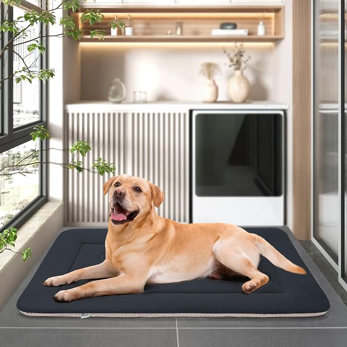 Dog Bed Soft Dog Crate Pad Mat for Medium/Large Dogs, 36 in Non-Slip Bottom Washable Dog Sleeping Mattress Pet Beds Cat Bed Kennel Pad, Dark Blue Gray - Image 7