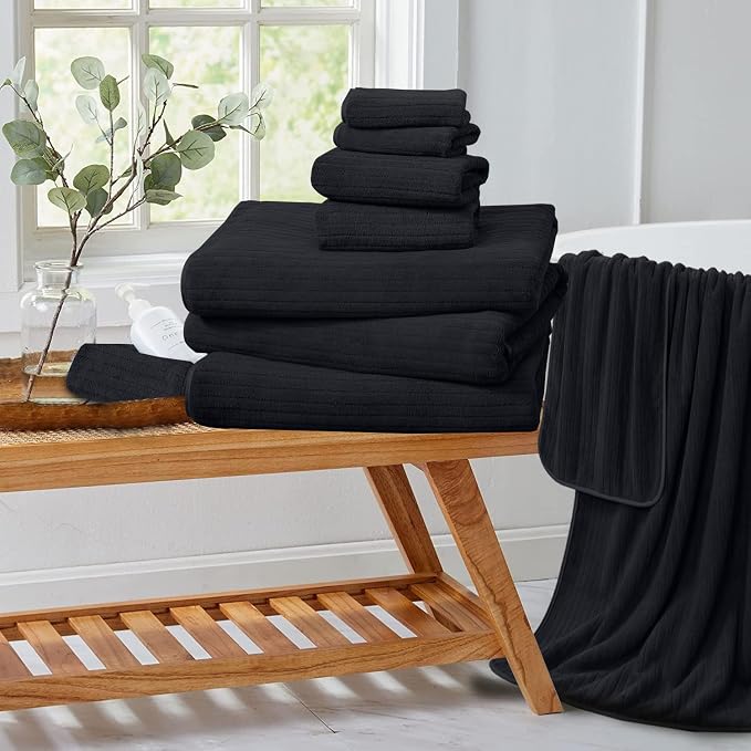 Extra Large Bath Sheet Set of 4,Ultra Soft Fluffy Towel,35”x 70”Oversized Bath Towel Set,Premium Microfiber Bathroom Towel Set Highly Absorbent Quick Dry Shower Towel for Bathroom,Hotel,Spa (Black) - Image 8