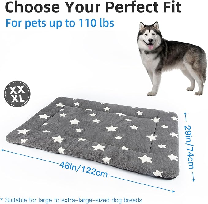 Mora Pets Dog Crate Pad Dog Bed Mat for XLarge Dogs Washable Thin Pet Kennel Pad for 48 inch Cage Ultra Soft Flat Puppy Mattress Cat Cushion for Cozy Sleeping Anti-Slip Grey 48 x 29 - Image 6