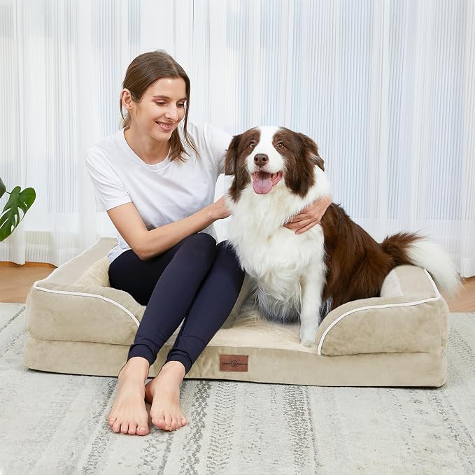 Comfort Expression Orthopedic Dog Bed for Medium Size Dog with Bolster | Waterproof Dog Couch Bed with Washable Cover & Non-Slip Bottom, Supportive Egg Crate Foam Medium Pet Bed, 30x20 Inch - Image 9