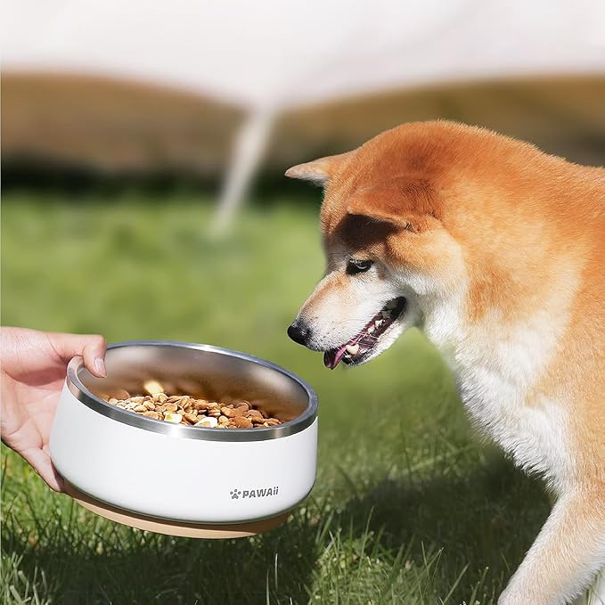 Pawaii Dog Bowl,68 oz Stainless Steel Food and Water Bowl,ID Tag,1 Pack | Double-Wall Design,Non-Slip Rubber Base,Dishwasher Safe,Smooth Open Design, Not a Slow Feeder,Easy-Rinse Interior - Image 9