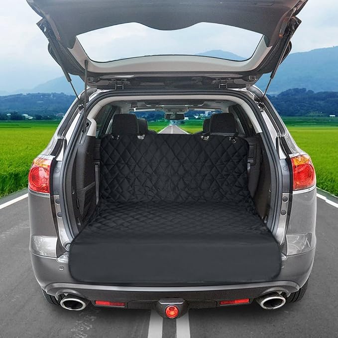 HCMAX Luxury Dog Vehicle Cargo Liner Cover Pet Seat Cover Bed Floor Mat Nonslip Waterproof Universal for Car SUV Truck Jeeps Vans Black - Large - Image 9