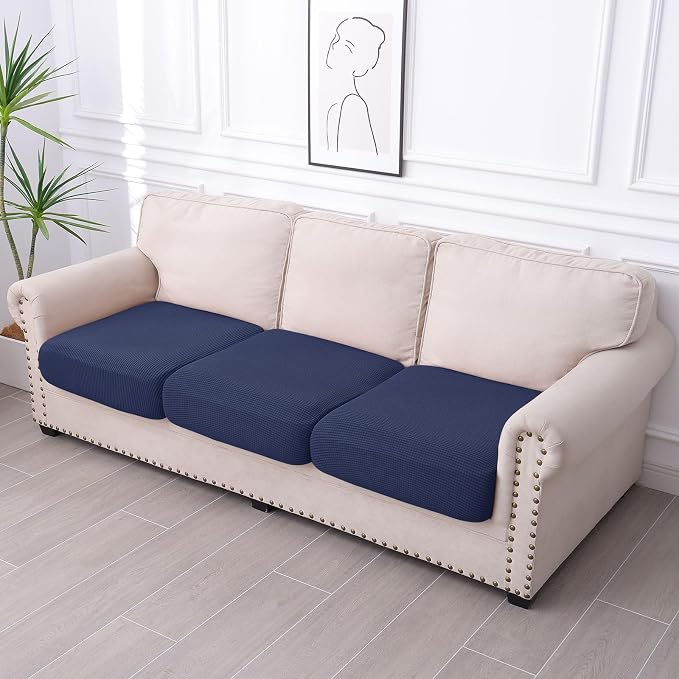 hyha Waterproof Couch Cushion Covers for Pets, Non Slip Sofa Seat Cover | Stretch Jacquard Fabric, Elastic Bottom, Non Slip Fit, Waterproof Protection, Pet Hair Protection (3 Pieces) - Image 7