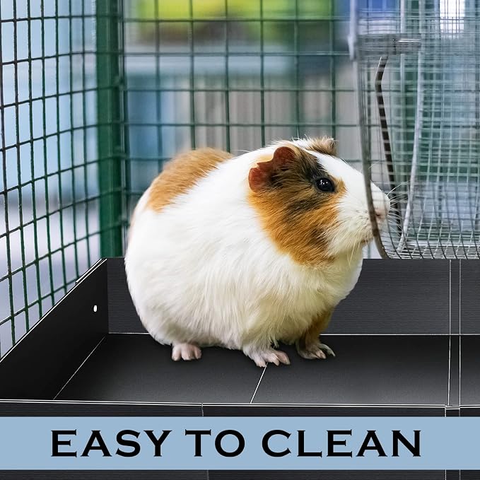 Geelin 55 × 27 Inches Black Corrugated Plastic Cage Liners Base 2 x 4 Panel Size Guinea Pig Cage Liner Waterproof Mat Hedgehogs Rabbits Bunny Small Animals Tray - Image 7