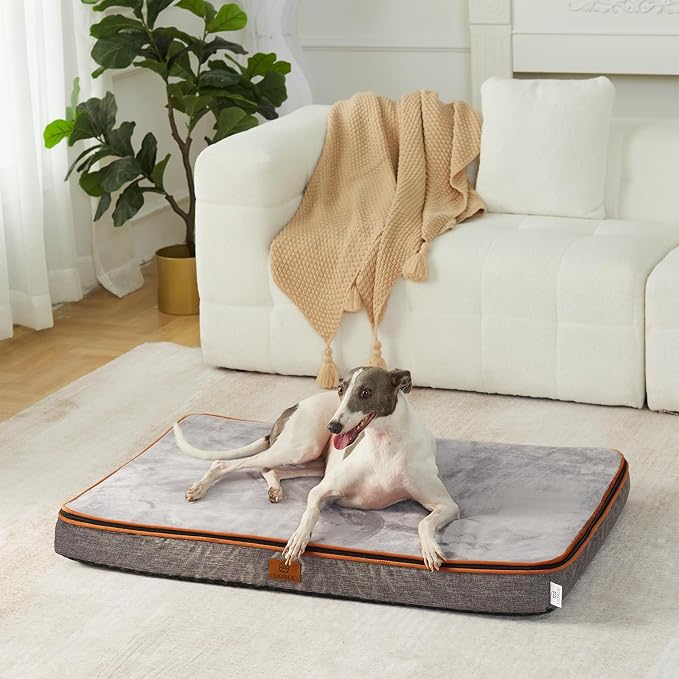 LIORCE Memory Foam Large Dog Bed - 4” Thick Orthopedic Beds for Large Dogs - Waterproof Dog Bed with Removable Washable Cover & Wrap-Around Zipper - Ultimate Comfort and Easy Maintenance - Image 6