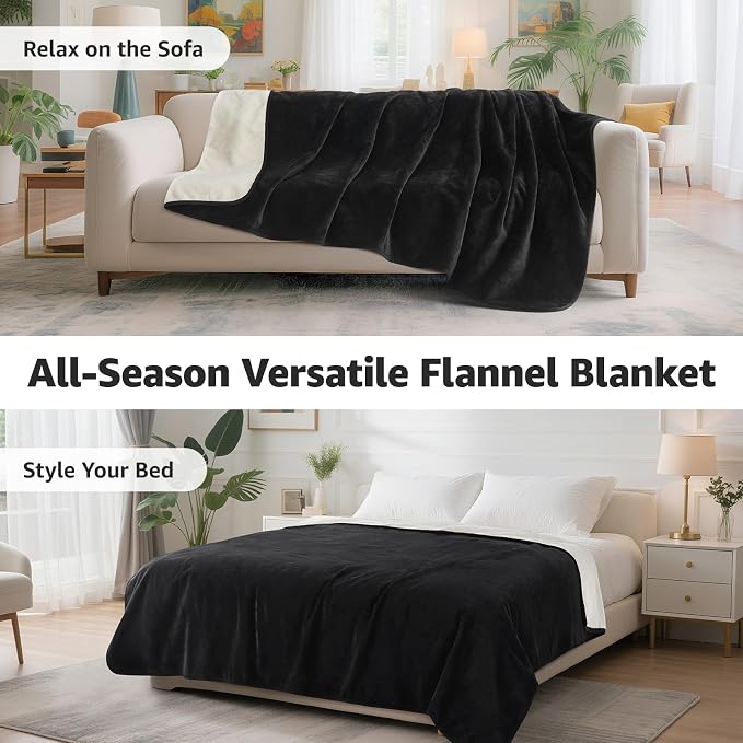 LOOBANI Waterproof Blanket for Twin Bed, Black Throw Blanket 60" x 80" | Splash Blankets for Large Dogs, Reversible Spill-Proof, Couch Cover for Sofa Protection, Movie Nights, Camping, Noise Free - Image 9