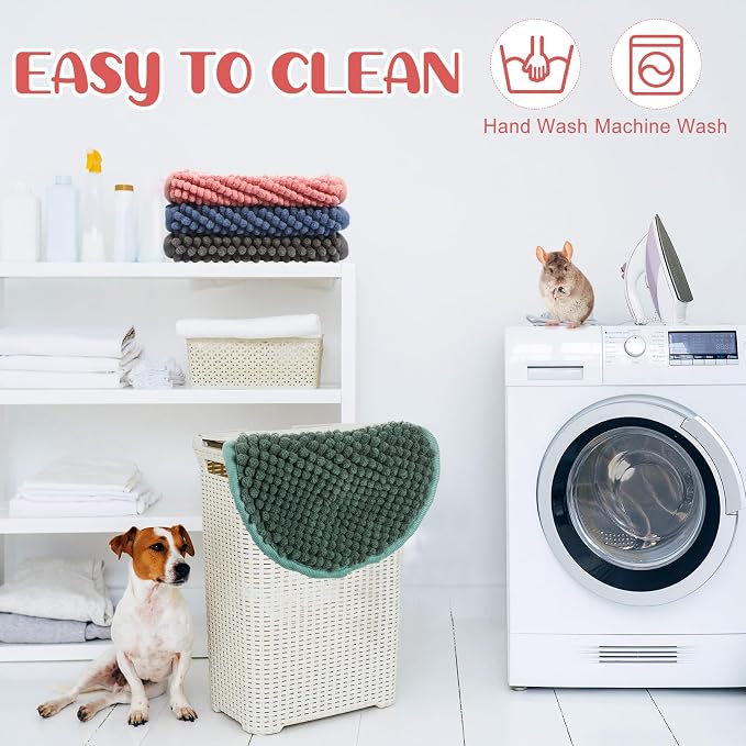 Amylove 4 Pcs Guinea Pig Cage Liner 12 Inch Round Washable Chenille Pee Pads Pet Dog Cat Bedding Training Mat Reusable for Small Animals Puppy Bunny Hamster Chinchilla - Image 7