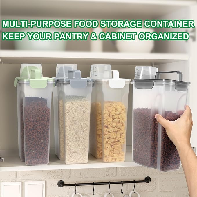 TBMax 5 Lbs Cat Dog Food Storage Container, Secondary Pet Food Storage Container Beyond a Large Dog Food Bin for Daily Use, Easy-Pouring Bird Seed Dispenser, Travel Kibble Holder -Transparent Grey - Image 7