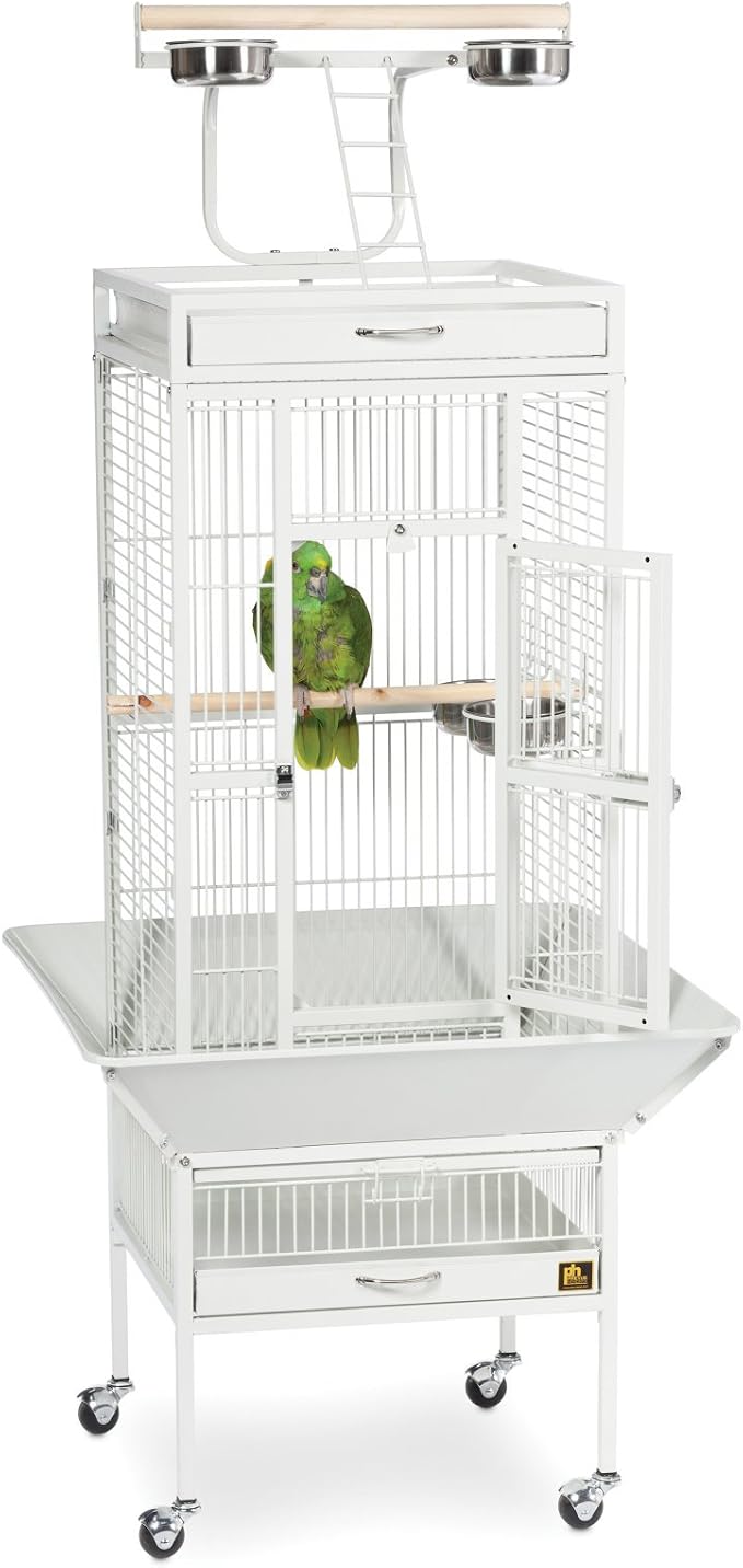 Prevue Pet Products Wrought Iron Select Bird Cage - Durable Steel Cage with Rolling Stand and Seed Guards, Ideal for Cockatiels and Medium Birds - Black Hammertone - Image 3