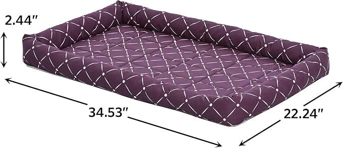 MidWest Homes for Pets 40236-PLD Quiet Time Couture Ashton Bolster Pet Bed, Large Dog/36, Plum - Image 4