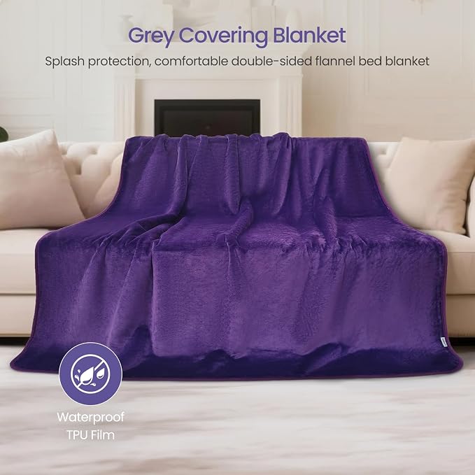 Waterproof Dog Blanket for Couch,Pee Proof Pet Blanket with 3-Layer Protection,Reversible Sherpa & Flannel Furniture Protector for Sofa Bed Car,Gifts for Cat Dog Lovers Christmas,50"x60",Purple - Image 8