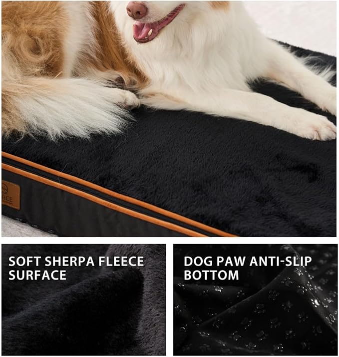 LIROCE Washable Dog Bed Cover Replacement, XL Wrap-Around Zipper Cover for Orthopedic Memory Faom Dog Bed (41x27x4 inches), Black - Image 4
