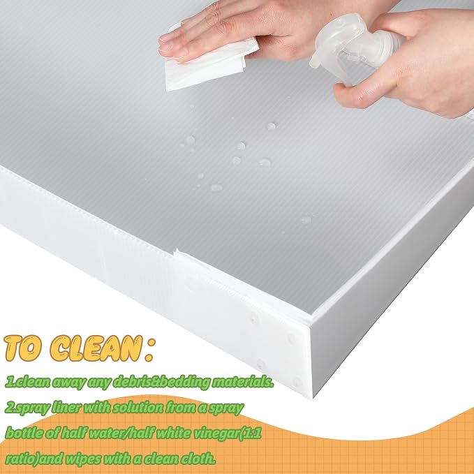 Wenqik 2 Pcs Guinea Pig Cage Liner Corrugated Plastic Cage Liner Base 2 x 4 Panel Size Guinea Pig Cage Bottom for Small Animals Hedgehogs Rabbits Cages Tray, 55 x 27 Inch(White) - Image 6