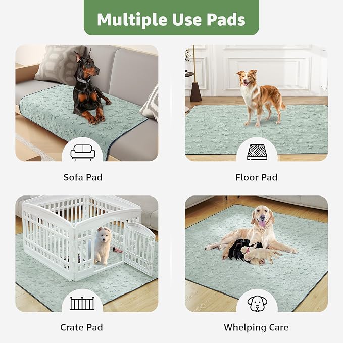 LOOBANI Washable Pee Pads for Dogs, 72"x72" Extra Large Puppy Mat, 1 Pack | Reusable, Super Absorbent, Waterproof, Leakproof, Non Slip, Soft, For Whelping, Potty Training, Playpen, Beds, Couches - Image 8