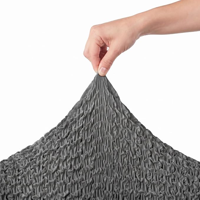 PAULTO BY GA.I.CO. Stretch Sofa Slipcovers – Soft Elastic Fabric Couch Cover for Armchair Loveseat 3-Seater & 4-Seater Sofa Cover – Non-Slip Furniture Protector Washable - Dark Grey (64"-85" Wide) - Image 7
