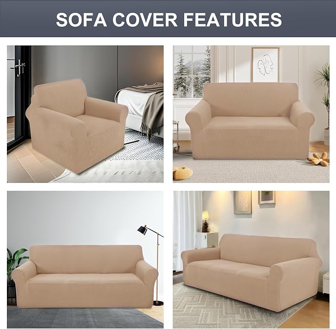 Stretch Recliner Chair Cover for Armchair, Small, Camel | Chair Covers For Living Room, Furniture Protector With Non Skid Foam, Elastic Bottom, Slipcovers For Kids, Dogs - Image 7