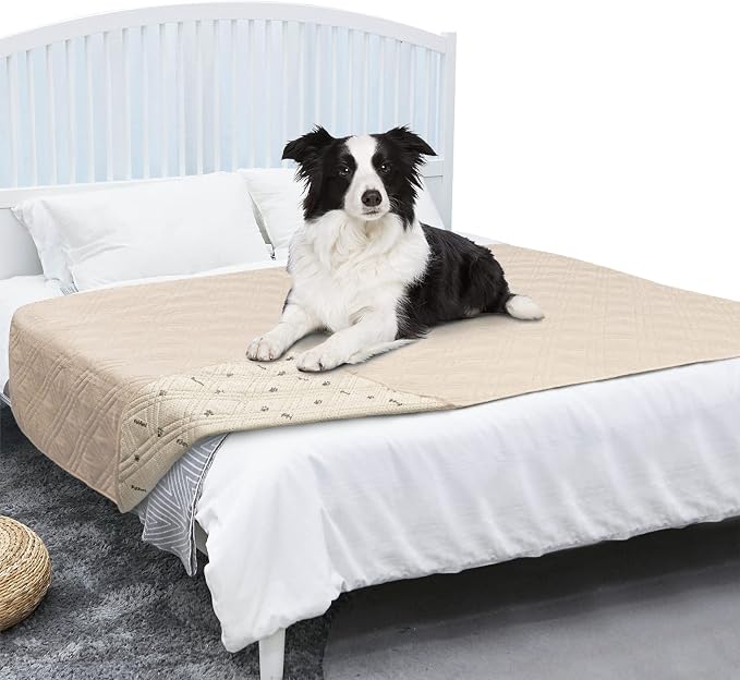 PetAmi Waterproof Couch Cover for Dogs, Non-Slip Leakproof Sofa Furniture Protector for Pet Cat, Machine Washable Bed Blanket for Car Seat, 68x82 Beige - Image 8