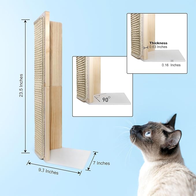 Couch Corner Scratching Post w/Replaceable Scratch Pad - Stylish Indoor Cat Scratcher - Cat Scratching Board Furniture Protector- Scratch Post for Feline Fun & Satisfaction - Image 9