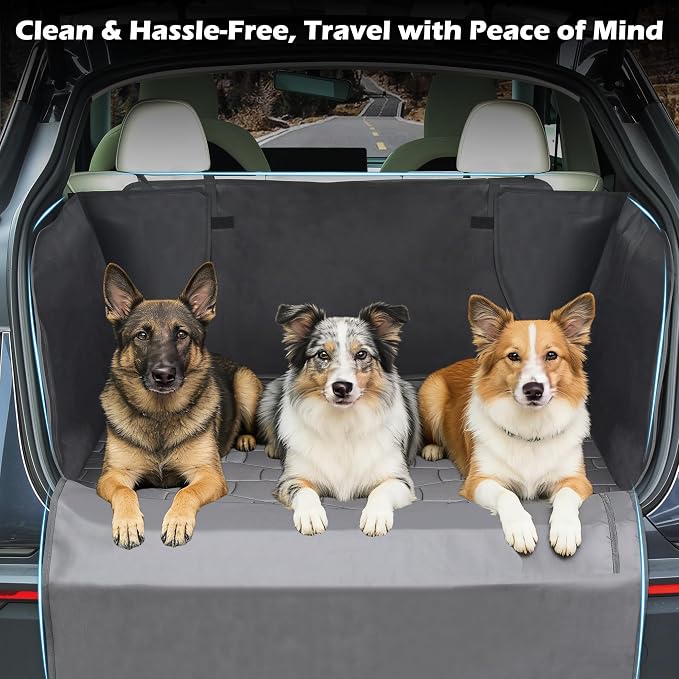 Trunk Cargo Liner Dogs for Tesla Model Y Juniper 2025 26 Dog Car Seat Cover | Waterproof Pet Cargo Cover Dog Seat Mat Upgraded 600D Heavy Duty Waterproof Scratch-Resistant Dog Hammock - Image 7