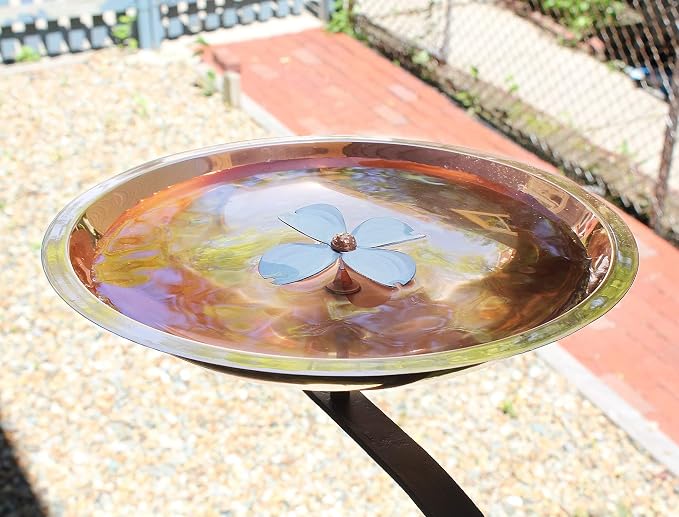 Achla Designs Dogwood Copper Birdbath with Wall Mount Bracket - Image 9