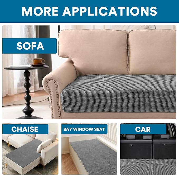 Flamingo P Chenille Dog Bed Cover Thick Couch Cover for Dogs Washable Pet Sofa Cover Protector Non-Slip Couch Covers for 3 Cushion Couch Furniture Protector Pet Friendly, 35" x74" Grey - Image 6