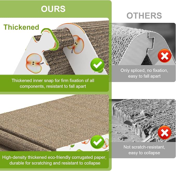 TIMHAKA Triangle Cat Scratcher, Cat Scratching Board for Indoor Cats, 6 Usable Sides Cardboard Cat Scratcher with Catnip, Corrugate Cardboard Cat Scratching with Premium Scratch Textures Design - Image 8