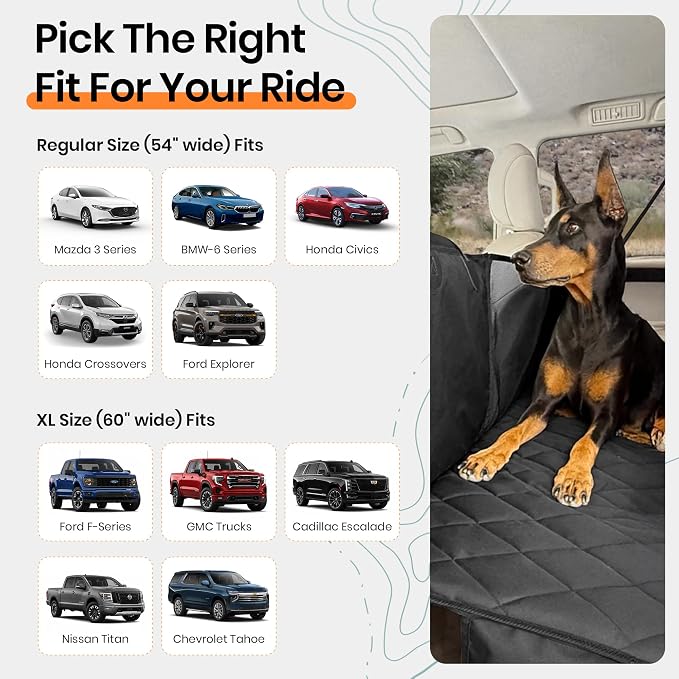 4Knines Back Seat Extender for Dogs, Hard Bottom Waterproof Backseat Protector with EZ Door Guard (Grey, Regular) - Image 8